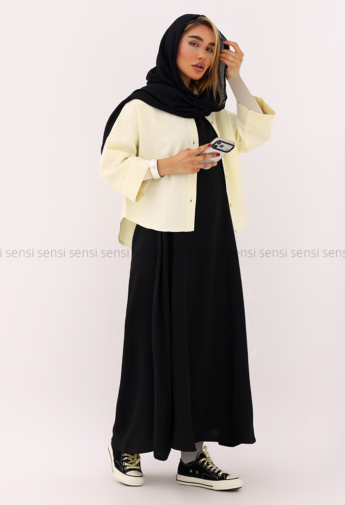 سارافون زنانه پشت باز دوبند کد1006273